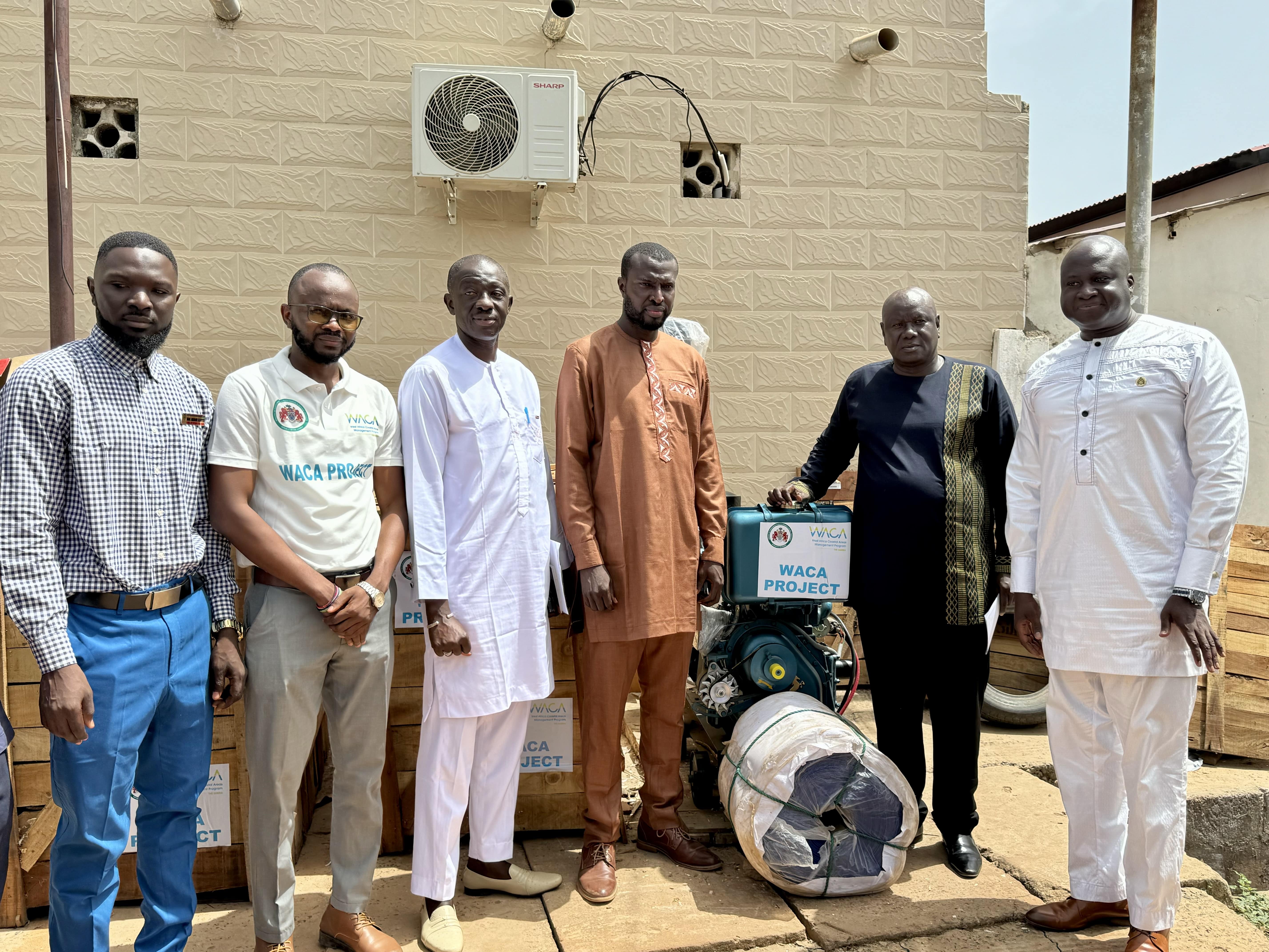 WACA Gambia project delivers 34 floodwater pumps to communities, National Disaster Management Agency and local authorities to support flood response.