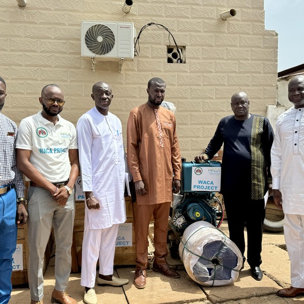 WACA Gambia project delivers 34 floodwater pumps to communities, National Disaster Management Agency and local authorities to support flood response.